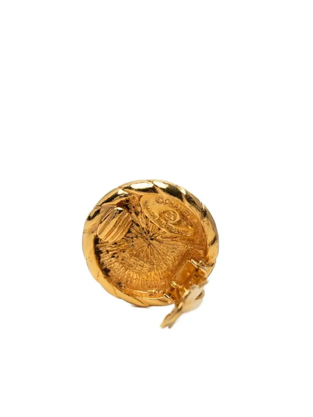 Chanel Cc Logo Round Clip-On Earrings #357621C57B